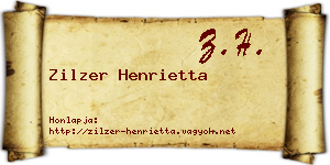 Zilzer Henrietta névjegykártya